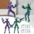 thumbnail image 1 of T13 Action Figure Set (Assembly Completed), 3D Printed Multi-Jointed, Titan 13 Action Figure, Multi-Articular Lucky Mobile Robot Nova T 13,Desktop Decorations for Game Lovers Toy (Blue Green/Red Blue), 1 of 8