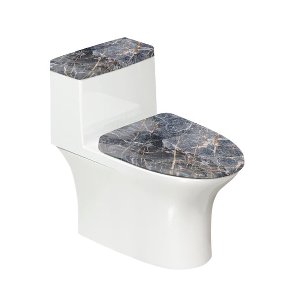 HELLHERO Marble texture Stylish Toilet Seat Cover Set Elastic Edge Elastic Fabric, Universal, Adjustable U-Shaped