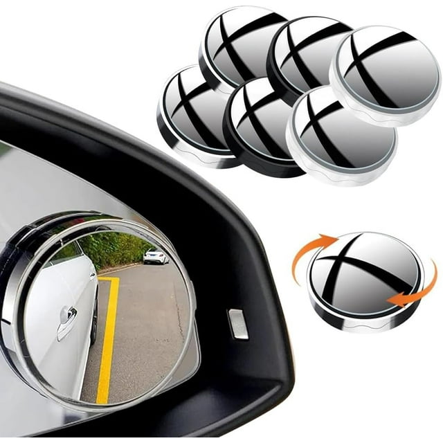 HUGFEGWE Suction Cup Car Convex Blind Spot Mirror 2pcs, Blind Spot Mirror Reversing Auxiliary Blind Spot Mirrors,Suction Cup Blind Spot Mirror for Car Convex Wide Angle Rear View 360° for U2537-15259