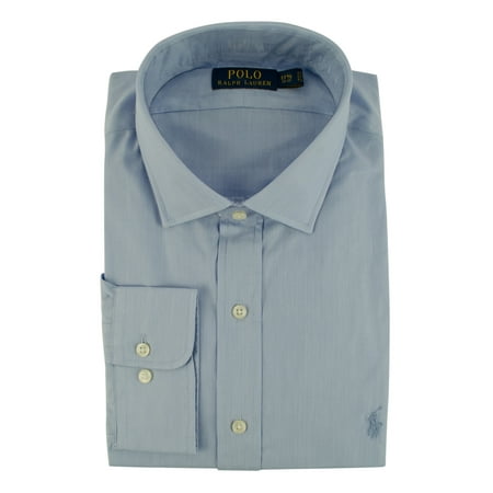 Men's Classic Fit Hairline Stripe Dress Shirt BluW 15 34/35