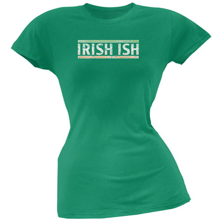St Patricks Day - Irish Ish Funny Kelly Green Juniors Soft T-Shirt