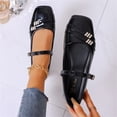 thumbnail image 4 of IEMIEMIEM Women's Mary Jane Flats Comfort Patent Leather Classic Dressy Slip On Round Toe Ballet Flats Soft Work Flats Retro Mary Jane Flats Black 8.5 Wide, 4 of 8