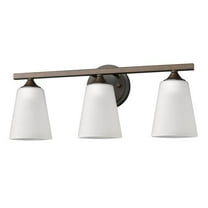 8.5 x 20.75 x 6.25 in. Zoey 3-Light Oil-Rubbed Bronze Vanity Lights with Frosted Glass Shades