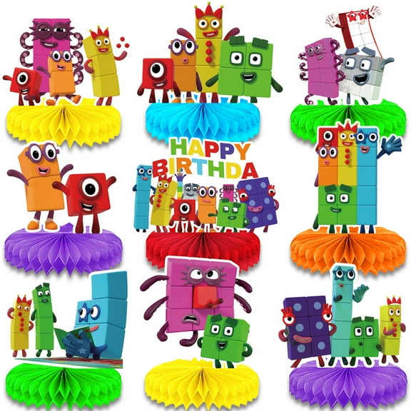 Numberblocks Honeycomb Centerpieces Table Toppers Decorations for Birthday Party Decor Supplies Photo Props