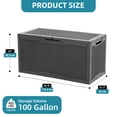 thumbnail image 2 of Uforic 100 Gallon Lockable Resin Outdoor Storage Deck Box, Uforic Multipurpose Storage Chest for Patio Accessories Garden Tools Daily Essentials, Weather Resistant, Dark Gray, 2 of 8