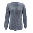 thumbnail image 5 of YDLCAFD Women Shirts New Round Neck Stripe Milled Solid Colour Button Patchwork Long Sleeve T Shirt for Women Nike Shirts for Women Cotton Tunic Tops for Women, 5 of 5