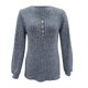 thumbnail image 3 of Gibobby Blusas De Manga Larga Para Mujer Nueva camiseta de manga larga con retazos de botones de color sólido molido a y cuello redondo para mujer（Gris， M), 3 of 5