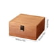 thumbnail image 3 of Caja de almacenamiento de madera marrón 5.4x5.4x3.9 in – Organizador de madera maciza • Acabado natural engrosado • pestillo de tapa abatible • Portaobjetos para artículos domésticos de oficina, 3 of 6