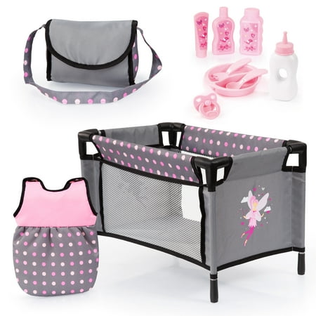 Bayer Baby Doll Travel Bed for Toy Baby Doll/Stuffed Animals with Accessories