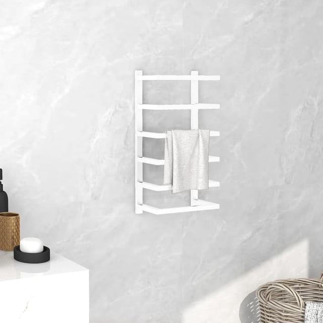 vidaXL Towel Rack White 24x12x48 cm Steel
