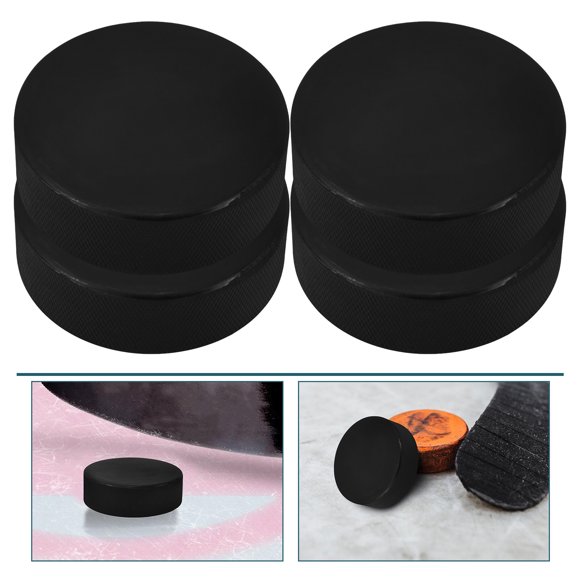 UPOUART 4pcs Ice Hockey Puck Black Rubber Competition Use for Teens and Adults
