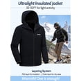thumbnail image 5 of NEW VIEW Men's Winter Insulated Jacket, Lightweight Packable Softshell with Hood (Black S), 5 of 7
