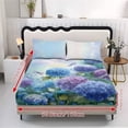 thumbnail image 5 of Xoenoiee Dragonfly Hydrangea Flower Print Premium Fitted Sheet Set, 3 Piece Bedding Set with 1 Deep Pocket Fitted Sheet & 2 Pillowcases, No Flat Sheet Included, Twin XL Size, 5 of 7