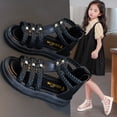 thumbnail image 1 of Sandalias de verano para niñas, estilo grande, con suela suave y punta abierta, zapatos de princesa para niñas pequeñas, zapatos romanos para bebés y niños, 1 of 6