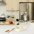 thumbnail image 5 of Kitchen Pot Lid Storage Rack, 304 Stainless Steel Pot Lid Holder While Cooking, Multifunctional Kitchen Pot Cover Organizer for Countertop, With Removable Drip Tray (White Single-layer), 5 of 5
