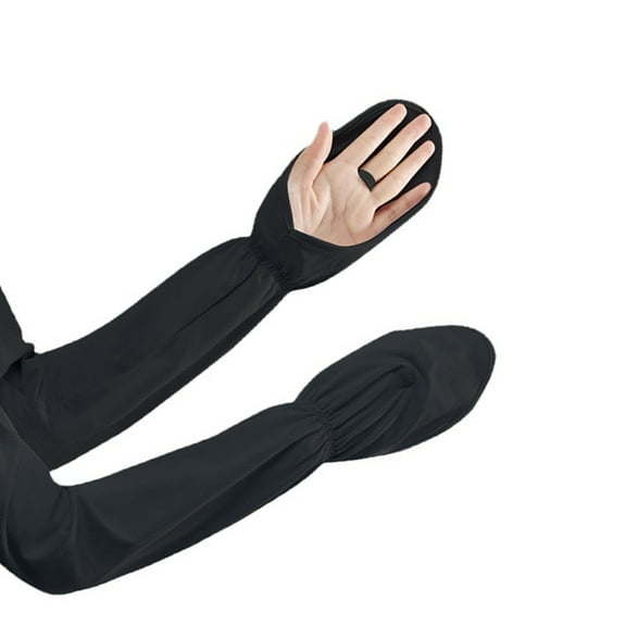 UV Long Sun Gloves Sunblock Driving Gloves Non Slip Arm Sun Protective for Outdoor Sports - black