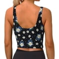 thumbnail image 3 of Naloa Daisies Flowers Sports Bras for Women, High Support Bra with Removable Pads, Comfortable - Medium, 3 of 9
