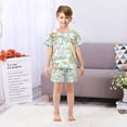 thumbnail image 7 of joogoo Zoo Elephant Monkey Giraffe Pattern Pajama Sets Short Sleeve Cotton 2-Piece Sleepwear 10Y, 7 of 7