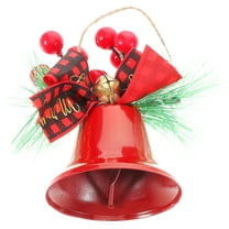 Christmas Bell Vintage Jingle Bells Tree Hanging Ornament Rustic Craft Bells With Holly Berry For Winter Party Christmas Tree Decoration