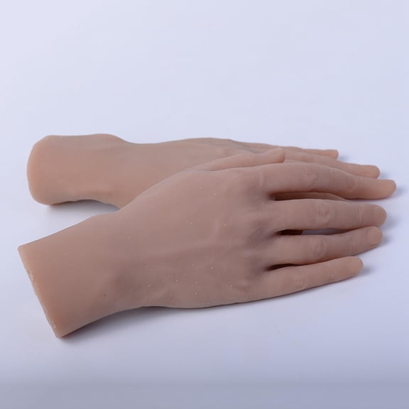 Maniquí de mano para hombre, 1 par de silicona para arte de uñas, manos suaves para practicar, manos flexibles, prótesis, herramientas de manicura, lo Macarena Maniquí Manos Hombres