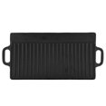thumbnail image 3 of Noref Cast Iron Grill Pan, Non-Stick Cast Iron Grill Griddle Pan Ridged and Flat Double-Sided Baking Cooking Tray Bakeware, 3 of 7