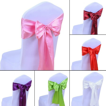 

Honrane Wedding Banquet Hotel Chair Back Decoration Satin Sashes Bowknot Silk Ribbon