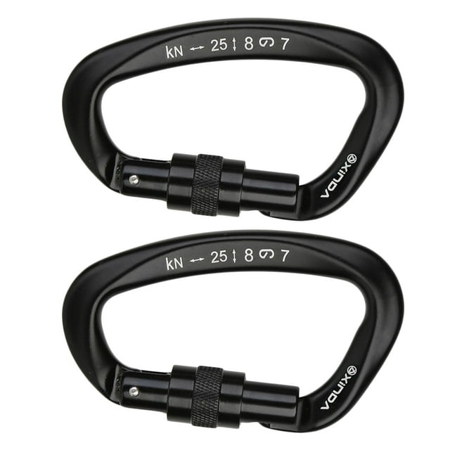 Pinzas de Mosquetón de Escalada Macarena Mosquetón de Alto Rendimiento 25KN Negro Clips de mosquetón de escalada