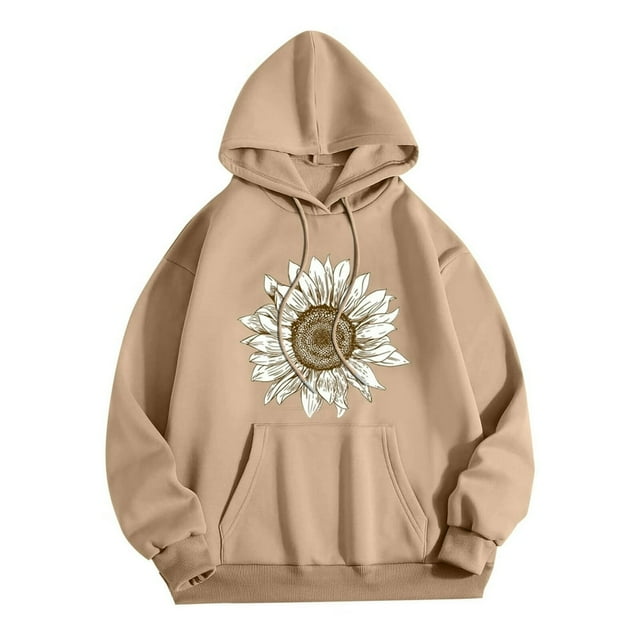 Sweat-shirt à Manches Longues Décontracté à Capuche pour Femmes