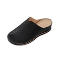 thumbnail image 2 of Lydiaunistar Women's Lace Pattern Closed Toe Mule Flats Wedge Heel Embroidered Loafers Comfortable Slip On Shoes Black 7, 2 of 9