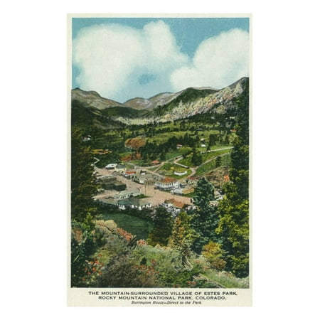 Rocky Mt. National Park, Colorado, Aerial View of Mountain Surrounded Estes Park Print Wall Art By Lantern