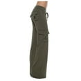 thumbnail image 2 of Petite Yoga Pants for Women High Waist Cargo Style Stretch Bootcut Lounge Workout Pants Green L, 2 of 6