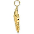 thumbnail image 2 of 14K Yellow Gold Reversible Dolphins and Waves in Shell Charm - 20mm, 2 of 6