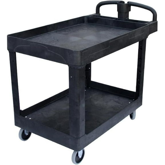 Heavy Duty 550 lbs Capacity Service Utility Cart 43.3'' x 24'' with Lipped Shelf