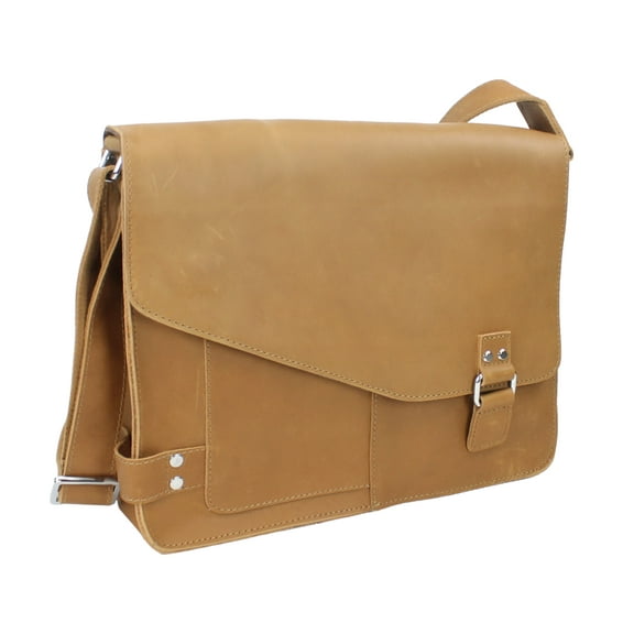 Vagarant Traveler 15" Full Grain Cowhide Leather Messenger Bag L87.BRN