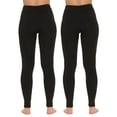 thumbnail image 3 of Just Love Ladies Solid Fleece Lined Seamless Leggings (Pack of 2) 6816-C-XS-S (Black Black, Medium / Large), 3 of 3