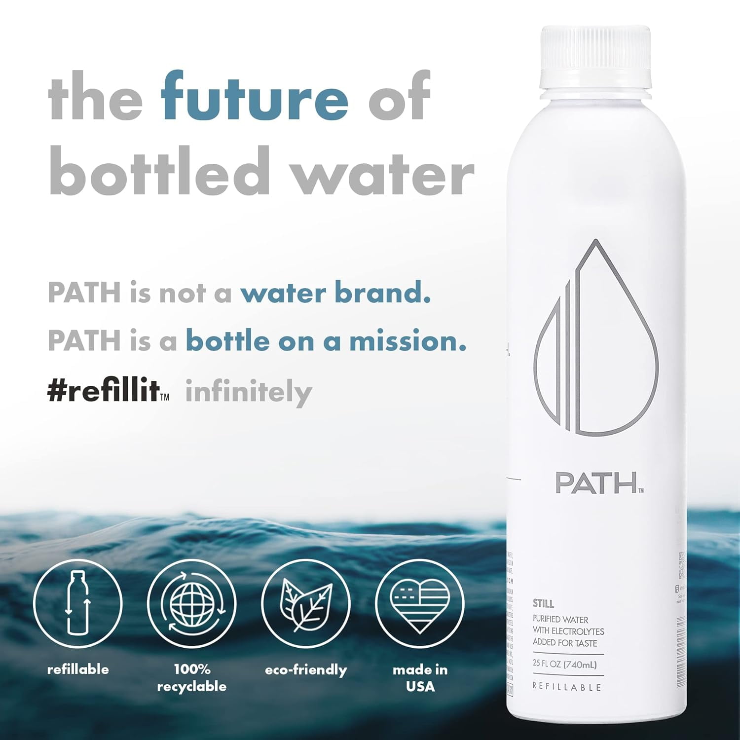 PATH Water Ultra-Purified Still Water, 16.9 fl oz, 12 pack Aluminum Bottles, Limited Edition Purple Teenage Mutant Ninja Turtles