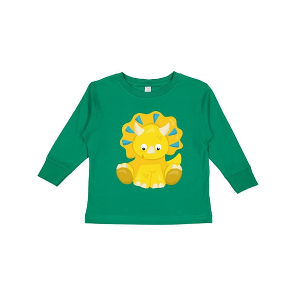 Inktastic Cute Dinosaur, Baby Dinosaur, Dino, Triceratops Boys or Girls Long Sleeve Toddler T-Shirt