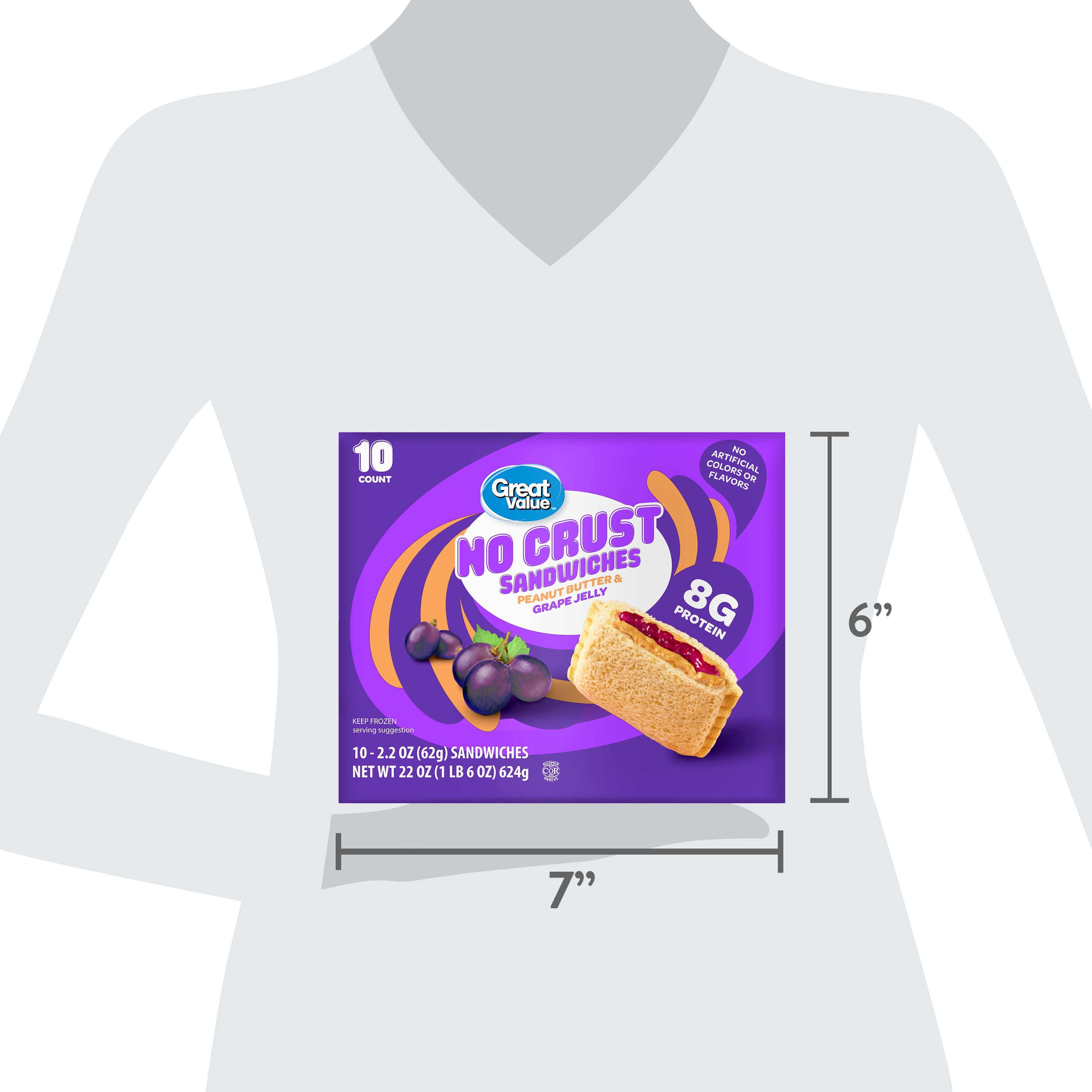 Great Value Peanut Butter & Grape Jelly Sandwiches, 10 Count, 2.2 oz