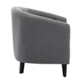 thumbnail image 4 of Accent Chairs, Plywood, Faux Leather, Bedroom Lounge Mid Century Modern Deep Seating, Club Style Barrel Armchair, Living Room Furniture, Grey, 4 of 7