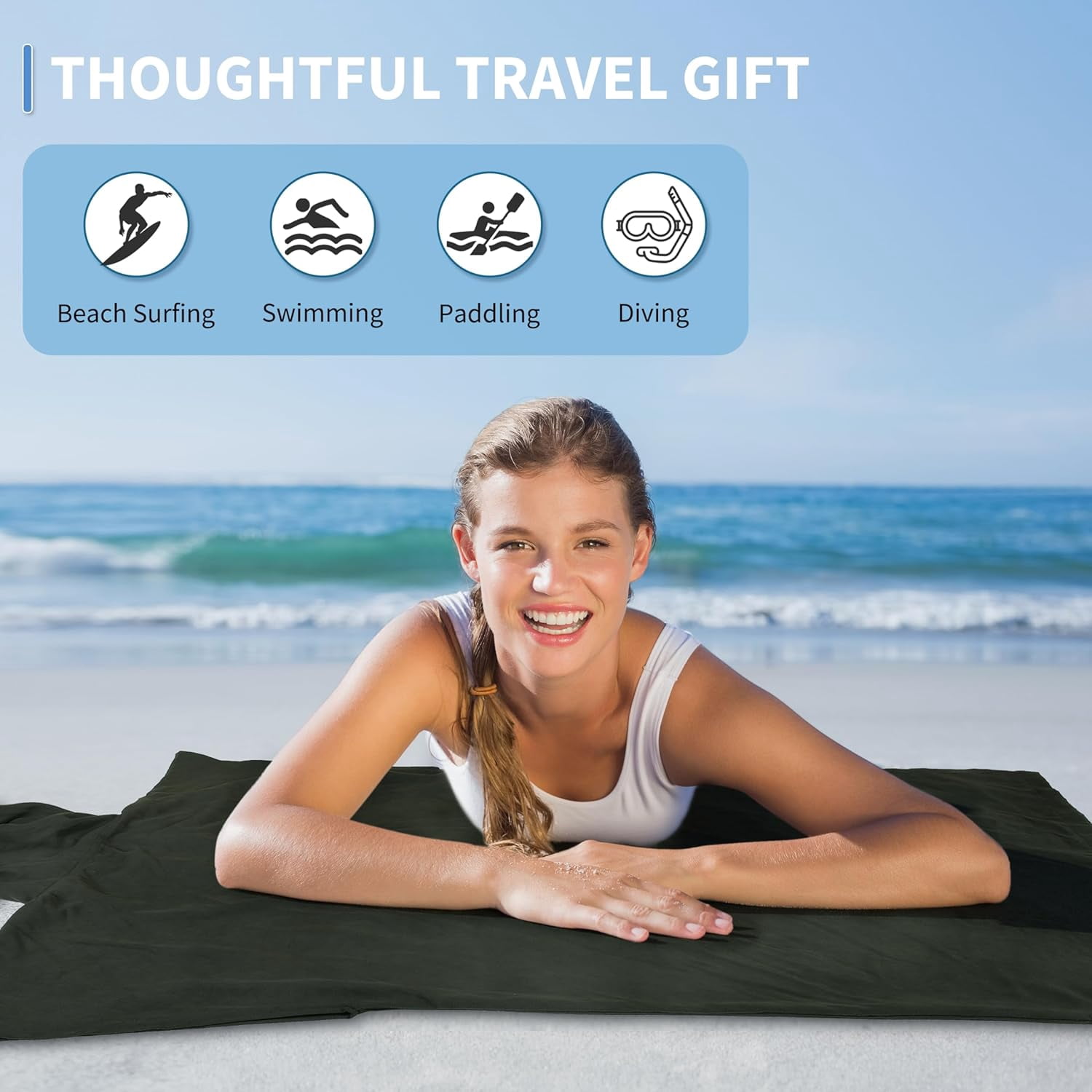 Tirrinia Surf Poncho Changing Towel - Hooded Swim Robe, Portable Dressing Room - View #8