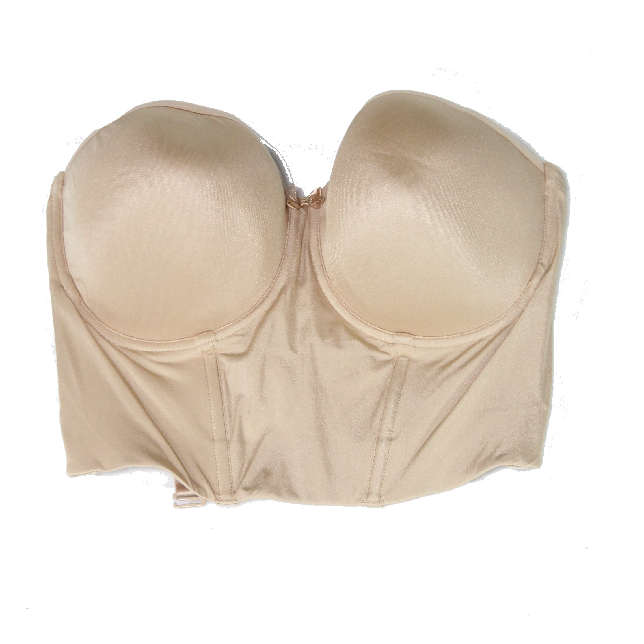 La Mystere Womens Nude DD Corset Bra Strapless Back Smooth 36