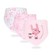 3pcs/set High Quality Baby Bibs Double Layers Cotton Infant Saliva Towel Toddler Boys Girls Cute Baby Bibs Bandanna Burp Cloth Rabbit