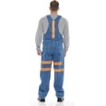 thumbnail image 2 of JuicyTrendz Men’s Hi-Vis Bib Overalls – Heavy Duty Workwear With Reflective Stripes and Adjustable Straps Orange Light-Blue W36-L30, 2 of 5