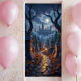 thumbnail image 2 of Gothic Design Halloween Banner Spooky Graveyard Full Moon Haunted Backdrop for Halloween Party Decoration Night Event, 2 of 5