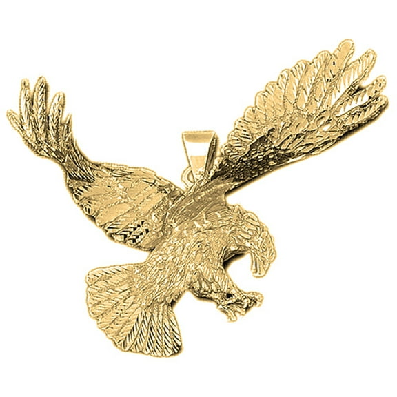 10K Yellow Gold Eagle Pendant - 60 mm