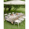 thumbnail image 3 of Outdoor Tablecloth with Umbrella Hole and Zipper, Spring Floral Rectangle Table Cloth 54x80 Inch Waterproof Tablecloth, Daisy Sunflowers Wisteria Hummingbird Beige Picnic Table Cover for Patio, 3 of 7