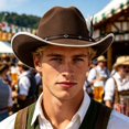 thumbnail image 2 of PLHWHYQ Vintage Short Brim Hat for Men Women, Faux Suede Dress Hat with Decorative Feather & Metal Badge Coffee-b A, 2 of 4