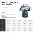 thumbnail image 5 of Yiaed Astronaut Contemplating Planet Print Hawaiian Shirt for Men Short Sleeve Button Down Shirts Beach Shirts for Men,Large, 5 of 7