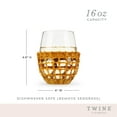 thumbnail image 4 of Twine Island Stemless Wine Glasses with Seagrass Wrap Covers, 16oz Set of 2, 4 of 8