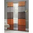 thumbnail image 4 of Burnt Orange Grey Sheer Curtains for Living Room Bedroom Vintage Stripe Farmhouse Wood Grain Sheer Curtains 84 Inch Long 2 Panels Set Light Filtering Curtain Window Treatments Drapes for Dining Room, 4 of 6